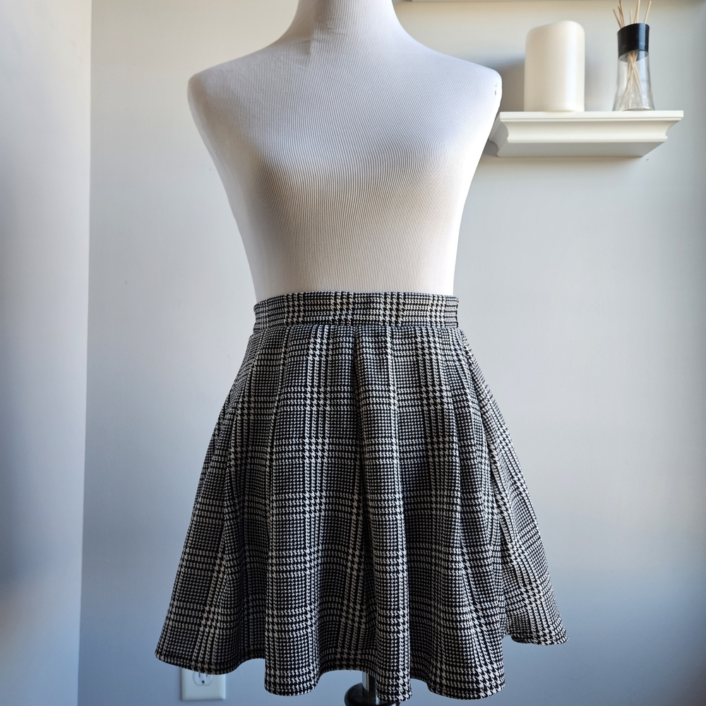 Windsor Black & White Plaid Circle Skirt